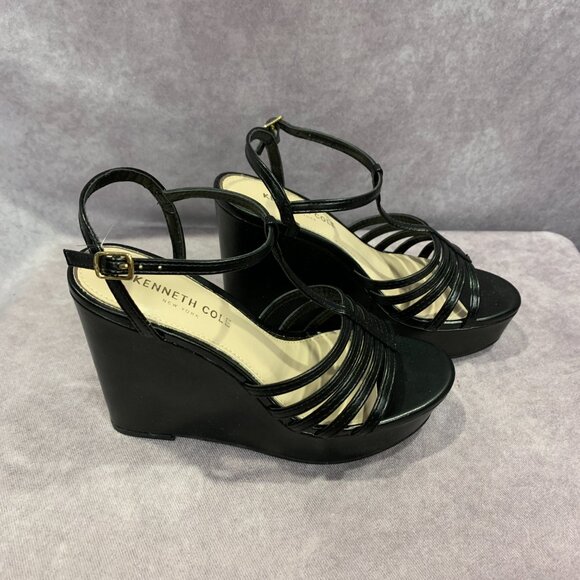 Kenneth Cole New York "Celia" Platform Wedge Sandals - Picture 4 of 8